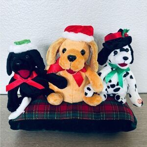 Plush Christmas Musical Motion Dog Trio Holiday Decor